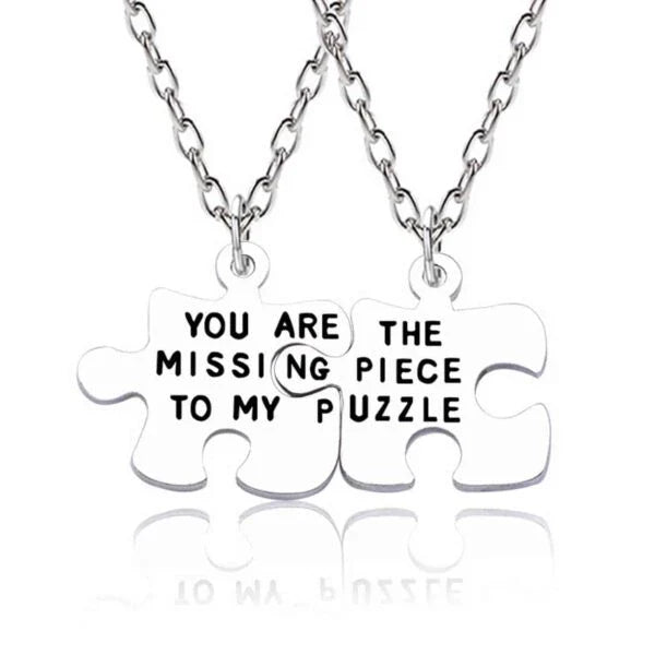 Missing Puzzle Pieces Necklace - For Your Perfect Match on Valentine's Day