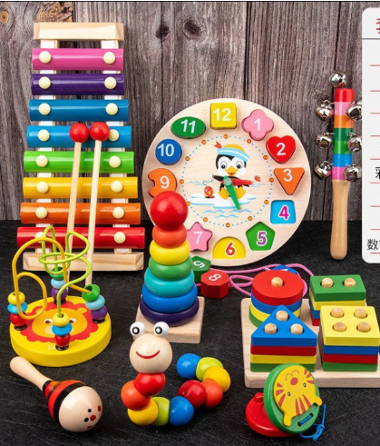 Colorful Wooden Toy Set - Educational Toys for Children
