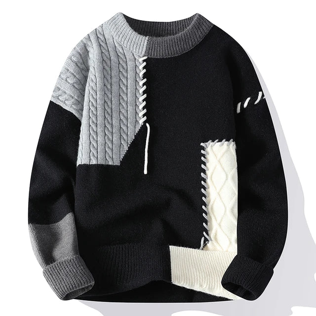 Luna Patchwork Sweater – For a fashionable and warm look