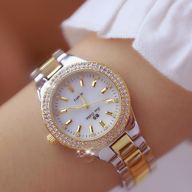 Aurora Luxe Ladies' Watch – Gold-Coloured with Sparkling Accents