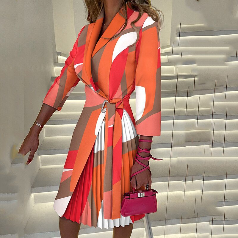 Sophie Blazer Dress for Women - Elegant Dress with Houndstooth Pattern